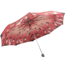 Meilleur cadeau de conception de fleurs belles-fleurs tissu en polyester 3 fois parapluies extérieurs pour les dames